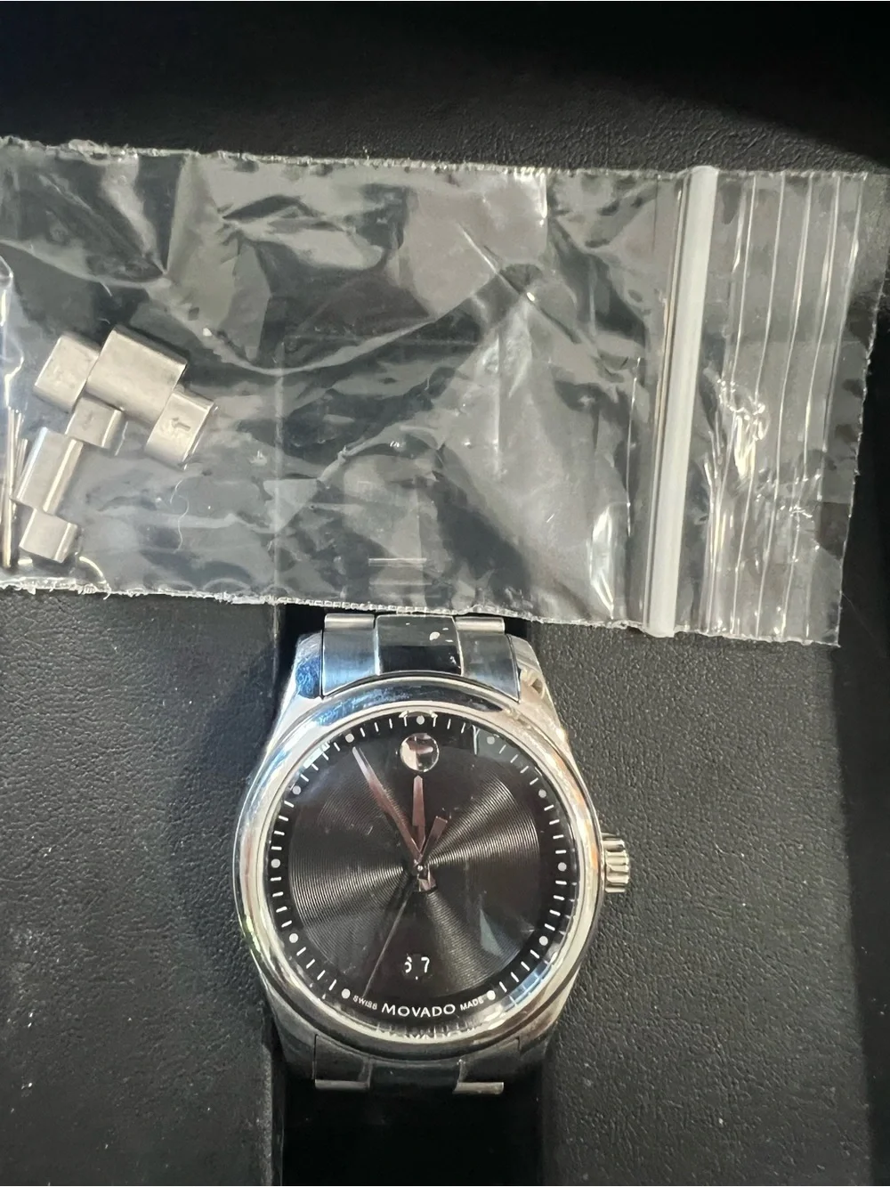 Movado Black Box with White Logo  Watch